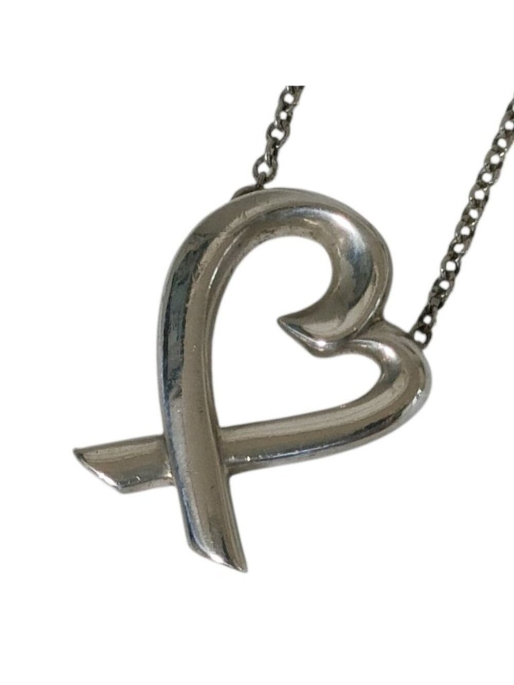 Tiffany & Co Paloma Picasso Loving Heart Chain Pendant 925 Sterling